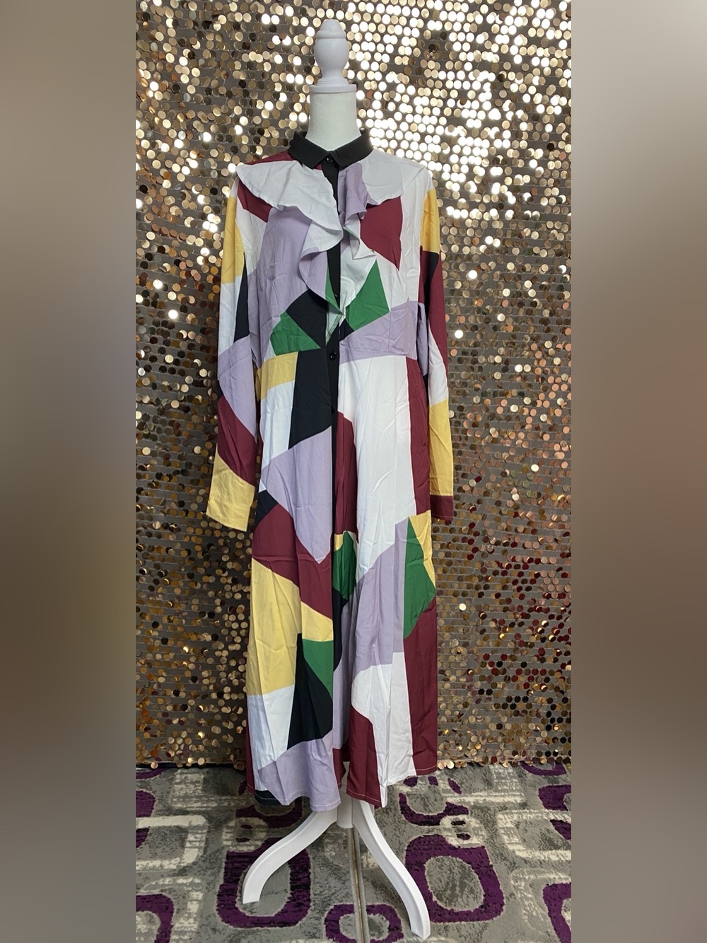 Multi-color long sleeve dress size XXL #1536